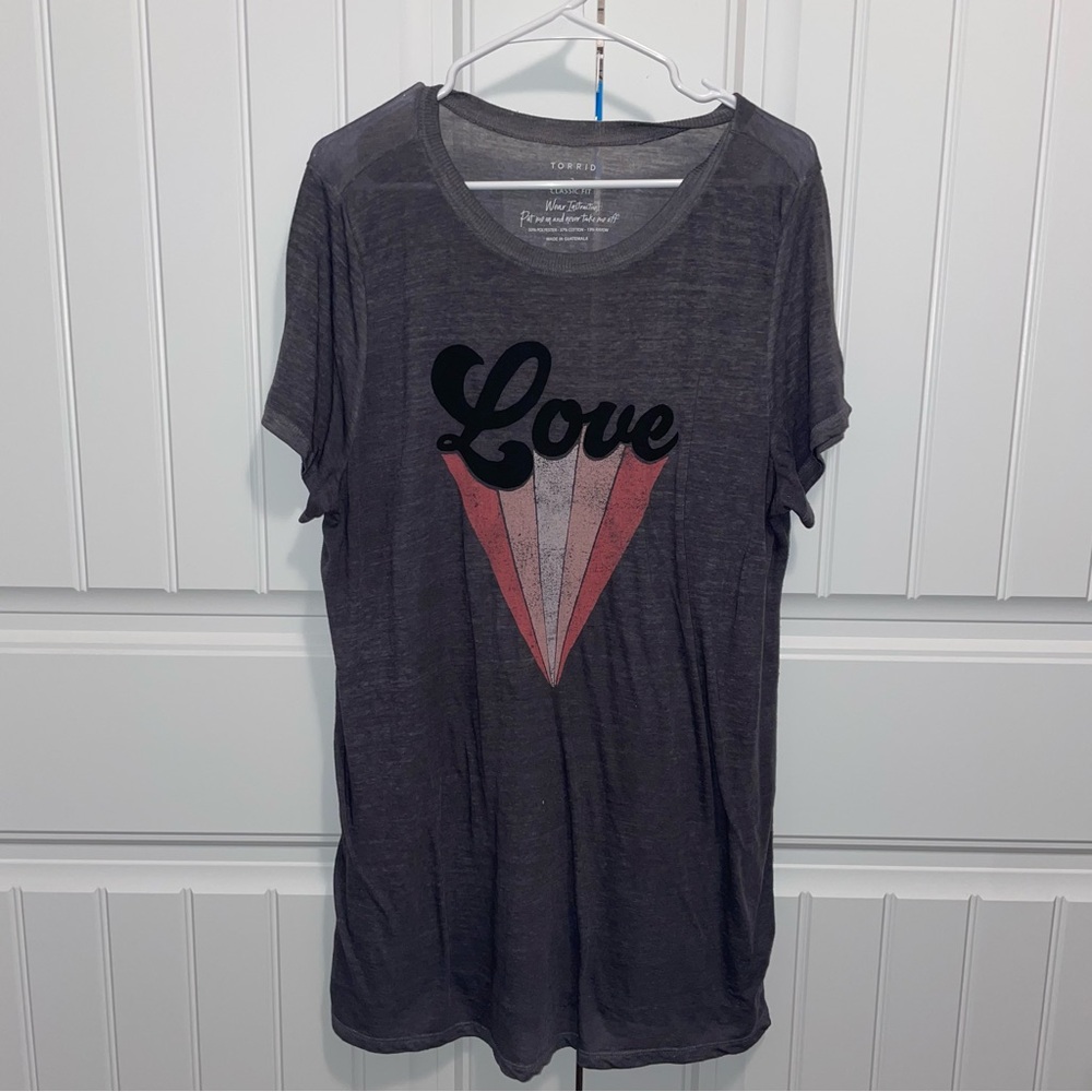 Torrid Gray Love Graphic Tee